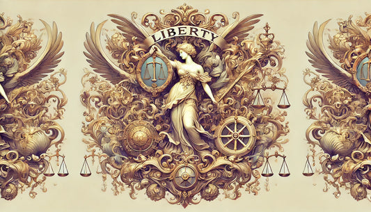 DALL·E 2024 Thought Choice Power rococo-inspired illustration representing the defense of liberty